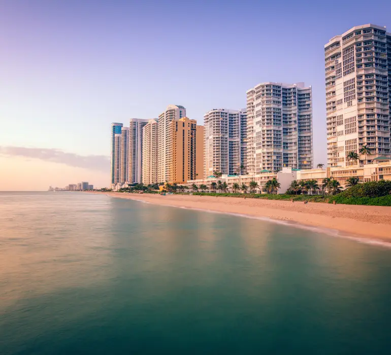 Sunny Isles Beach Real Estate. Arial view of the beach in sunny isles.